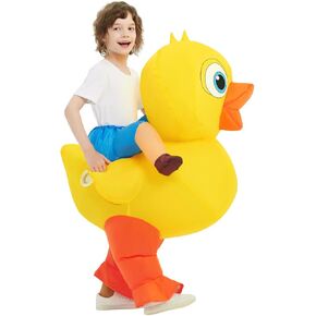 COMIN Inflatable Yellow Duck Costume Cute Blow up Funny Party Halloween Costume for Kids