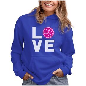 Tstars Love Volleyball Gifts Hoodies for Teen Girls Women Fans Sweatshirts Hoodie