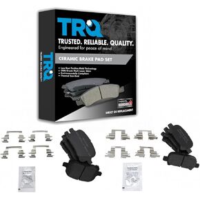 TRQ Front & Rear Brake Pads Semi-Metallic Compatible with 2000-2004 Toyota Avalon 2000-2001 Camry 1999-2003 Solara