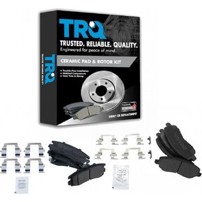TRQ Front & Rear Brake Pads Semi-Metallic Compatible with 2002-2005 Chrysler Sebring 2001-2005 Dodge Stratus 2001-2012 Mitsubishi Eclipse Galant