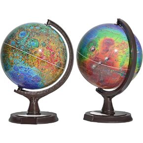 Mapsoft Ace Topography Moon/Mars 2 Globe Set, 30cm/12", 2MRT-30