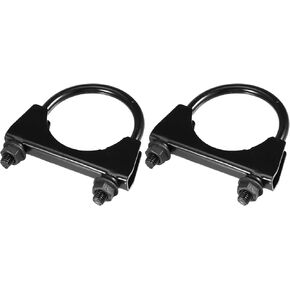 2 Pcs 5" Universal U-Bolt Exhaust Clamp - Car Muffer Clamps Exhaust - Stainless Steel Black