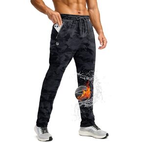 G Gradual Men's Fleece Lined Winter Pants with 3 Zipper Pockets Warm Athletic Joggers Workout Running Sweatpants for Men