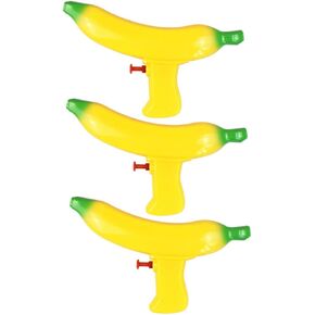 HEMOTON 3 Pcs Mini Water Soaker for Kids Toddler, Banana Water Soaker Squirts Blasters with Trigger for Boys Girls Outdoor Pool Beach Outdoor Water Fighting Play Toys