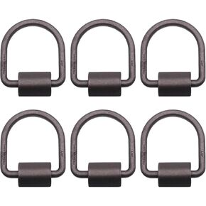 Boxer 3/8" Weld-On Heavy Duty Forged D Rings, 6 Pack 9,000 Pounds, Raw Finish, for Flatbeds Tie-Down Anchor