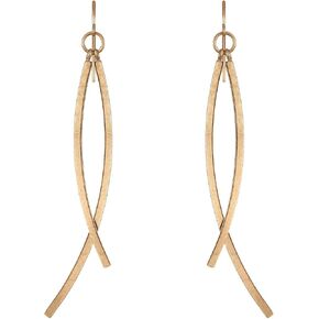 Double Curved Bar Stick Linear Dangle Fishhook Earrings for EASTER EARLY, Lightweight, Simple, Trendy, Fashion Forward Design