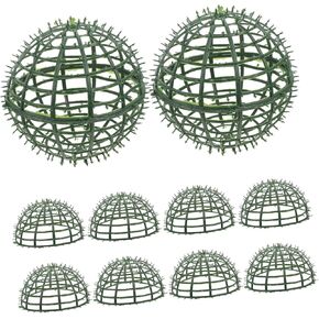 ABOOFAN 6pcs Flower Arrangement Topiary Ball Frame Artificial Grass Ball Shelf Faux Green Ball Frame Wedding Supplies DIY Boxwood Support Leaves Decor Accessories Plastic 3D Green Plants