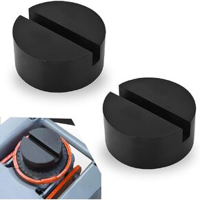 Pack-2 Floor Jack Rubber Pads, Universal Jack Stand Pad Adapter, Anti-Slip Jack Stand Accessories, Pinch Weld Side Frame Rail Protector for Most Cars (Black)