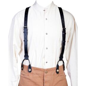 Scully Wahmaker Mens Black Leather Buckle USA Suspenders