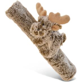 DolliBu Moose Plush Car Seatbelt Cover - Soft Fluffy Plush Cushion Support For Safety Seat Belt Strap Cover, Decorative Elk Wild Life Stuffed Animal Padded Toy Cute Vehicle Accessory For Kids & Adults
