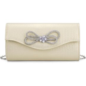 Gets Women Evening Bag Rhinestone Bow Clutch Purse for Women Party Wedding Prom Cocktail Formal Flap Handbags