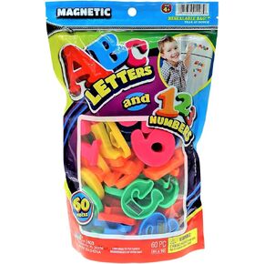JA-RU ABC Magnetic Letters & Magnetic Numbers w/Math Symbols Set (1 Bag) Colorful Fridge Magnetic Toy for Kids. Learning Alphabet & Math. Preschool & Kindergarten Classroom Educational Toy. 1403-1A