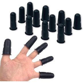 12 Pcs Black Silicone Hot Glue Gun Finger Caps, Anti-Slip and Reusable Silicone Thumb Protectors, Finger Guard Protectors for Hot Glue, Wax, Resin, Honey, Adhesives, Scrapbooking, Sewing, and More
