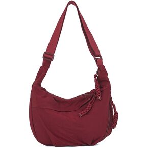 Titosha Nylon Crescent Crossbody Bag for Women Lightweight Hobo Sling bag Moon Shoulder Bag Purse Casual Dumpling Luna Bag