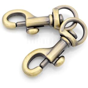 CRAFTMEMORE 4pcs Swivel Snap Hook Round Eye Slide Bolt Lobster Clasp for Purse Keychains Accessories SC17 (Gold)