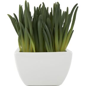 Deco 79 Faux Foliage Artificial Plant with Black Plastic Pot, 13" x 12" x 13", Green