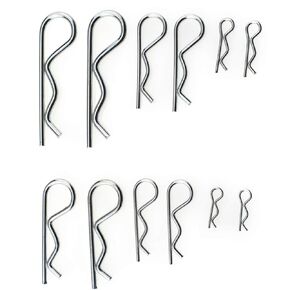 Hitch pins Clips Cotter pins Spring Clip Hair pins 12 Pack Kit 6 Sizes Strong Spring Tension Thicker Sturdy for Trailer Ball Tow bar Tractors Mower carts Truck hitches