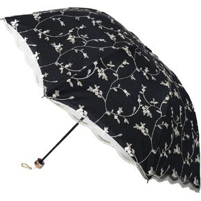 Embroidery Floral Lace Umbrella for Women/Girls, UV Umbrellas for Sun Protection,Folding Compact Umbrella,Portable Fancy Umbrella for Travel