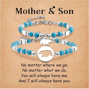 Mother Daughter/Son Bracelet Daughter Son Gifts from Mom Dinosaur/Heart/Butterfly/Bear Bracelets Mom Birthday Gifts for Mom and Son Daughter Mommy Me Jewelry Gifts for Him Her