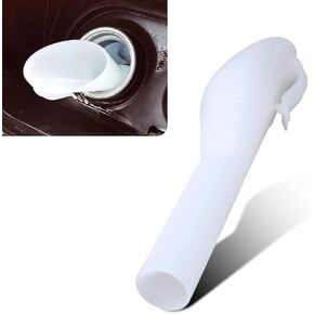 Pack-1 Car Ford Fuel Filler Funnel, 6.9" Length 0.8"-1.7" Plastic Leak-Proof Fuel Tank Funnel Tube, Standard Replacement 8U5A-17B068-EB 1782177 1833948 2050651, Compatible with Ford (White)