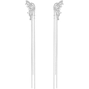 Silver Butterfly Tassel Ear Clips Without Pierced Ears Wing Ear Clips For Women