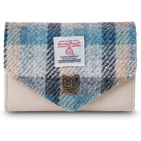Islander HarrisTweed Lady’s Small Clasp Purse, Islander Tartan, L:13cm H:9cm W:4cm, Scottish