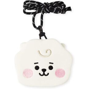 BT21 Baby Series RJ Character Small Coin Purse Pouch ID Card Wallet with Lanyard, White