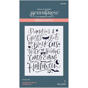 Spellbinders Pumpkins & Ghosts Background Press Plates, Metal