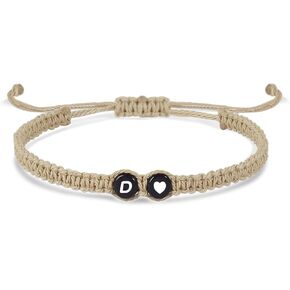 Long tiantian Initial Bracelet for Women Adjustable Letter Bracelet A-Z Woven Braided Bracelets for Teen Girls Handmade Rope Bracelets Jewelry for Friendship Gifts