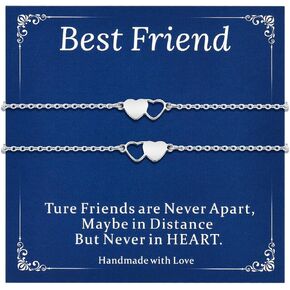 2/3/4 PCS Best Friend Sister Bracelet Heart Matching Friendship Distance Bracelets for Women BFF Bestie Daughter Niece Birthday Gifts