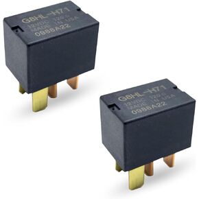 2 PCS Car 4-pin DC 12V Relay, G8HL-H71 Flame Retardant Shell High Sensitive Contact Air Conditioning Relay, Replacement Part OEM #39794-SDA-A03, Compatible with Honda CRV Civic (Black)