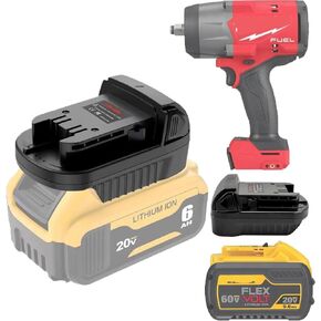 Battery Adapter Converter for Milwaukee to for Dewalt Battery，for Milwaukee M18 18v Lithium Battery Convert to for Dewalt 18v 20v Lithium Batteries, Converter for Dewalt 18v-20v Cordless Power Tools