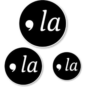 Comma La Bumper Sticker Kamala Harris Sticker for Auto, Wall, Laptop, Cell, Truck Sticker for Windows, Cars, 3 Pack, 5 inch, Black and White
