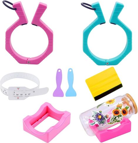 Perfect Pumbler Clamp Machine,Tumbler Clamp for Sublimation,Cup Cradle for Crafting Tumblers,Sublimation Cup Holder Clamp for 20oz 15oz Cups,Mug Clamps for Sublimation,Tumbler Wrapper (Pink&Blue) in Kuwait