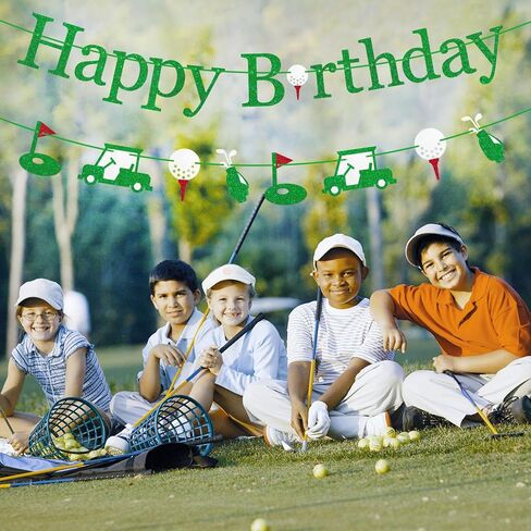 لافتة عيد ميلاد سعيد للجولف مُثبتة مسبقًا، ديكورات حفلات ذات طابع رياضي للجولف للأطفال والكبار، باللون الأخضر in Saudi Arabia