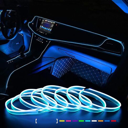 5 Meters Car Interior Lighting Auto LED Strip EL Wire Rope Auto Atmosphere Decorative Lamp Flexible Neon Light DIY in Kuwait