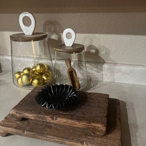 Black Marble Ruffle Bowl 6 Inches/Antique Marble Scallop Bowl/Small Jewellery Bowl/Catchall Bowl Vintage Ring Dish/Decorative Flower Bowl/HouseWarming Gift/Wedding Gifts/Urli in Kuwait
