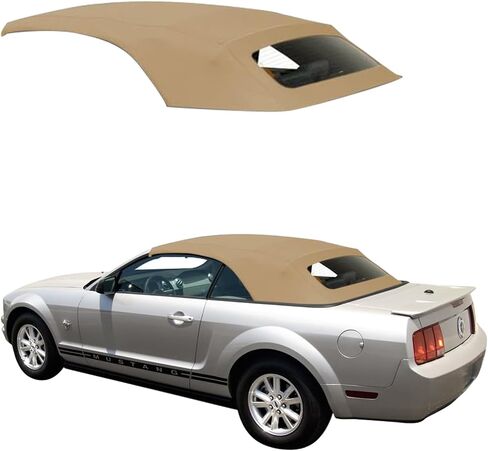 Sierra Auto Tops Replacement Convertible Soft Top with Heated Glass Window, fits Ford Mustang, Shelby, and GT500 Models 2005-2014, Premium Grade Sailcloth Vinyl, Black in Kuwait