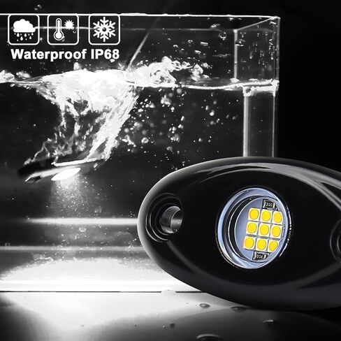White Rock Light 30pods 6000k أبيض نقي Led Rocks Lights Kit Ip68 مقاوم للماء لـ ATV Rv Utv SUV الطرق الوعرة بيك اب شاحنة جولف قارب سيارة مقطورة درابزين إضاءة تحت التوهج (أبيض) in Kuwait