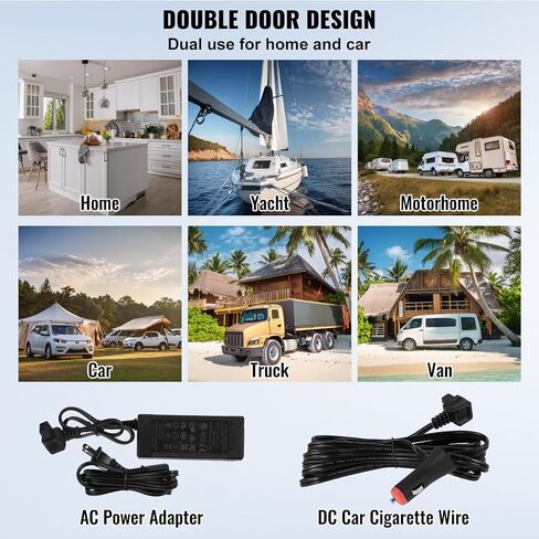 VEVOR Car Refrigerator, 25 L Dual Zone Portable Freezer, 12 Volt Car Refrigerator Fridge, -4℉-68℉ Adjustable Range, 12/24V DC and 100-240V AC Compressor Cooler for Outdoor, Camping, RV in Saudi Arabia