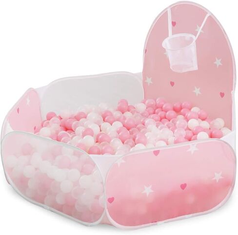 PlayMaty Ball Pool Pit Play Tent with Basketball Hoop for Kids Toddlers Outdoor Indoor Play 4 Ft/120CM (Balls Not Included) (Pink) in Saudi Arabia