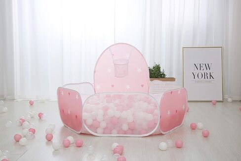 PlayMaty Ball Pool Pit Play Tent with Basketball Hoop for Kids Toddlers Outdoor Indoor Play 4 Ft/120CM (Balls Not Included) (Pink) in Saudi Arabia