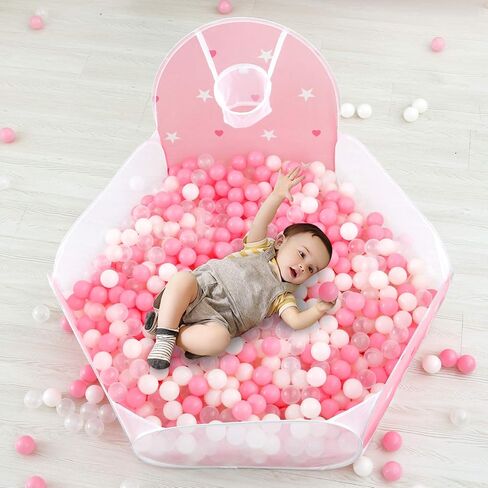 PlayMaty Ball Pool Pit Play Tent with Basketball Hoop for Kids Toddlers Outdoor Indoor Play 4 Ft/120CM (Balls Not Included) (Pink) in Saudi Arabia