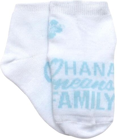 RH/DISNEY Disney Stitch Ankle Socks for Toddler Girls - 10 Pair Pack - Floral Print, Safety Toes Lining, Ribbed Cuffs - 2T-3T, Blue in Saudi Arabia
