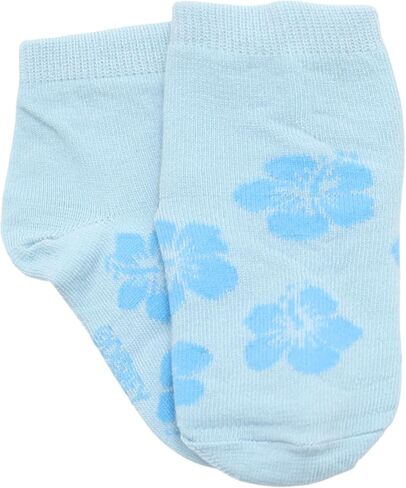 RH/DISNEY Disney Stitch Ankle Socks for Toddler Girls - 10 Pair Pack - Floral Print, Safety Toes Lining, Ribbed Cuffs - 2T-3T, Blue in Saudi Arabia