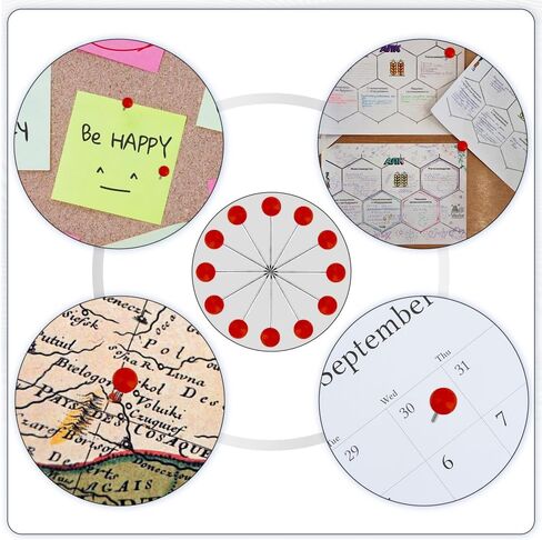 Push Pins,Push Pins for Bulletin Board,Map Pins,Push Pins for Cork Board,Cork Board Pins,Map Push Pins,Map Tacks,Red Push Pins,Decorative Push Pins,Push Pin Map,Push Pins for Wall,1/8 Inch,500 PCS in Kuwait