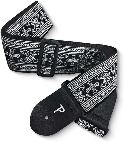 Perri’s Leathers Ltd. - Guitar Strap - Nylon - Jacquard - Mandala - Blue/Orange - Adjustable - For Acoustic/Bass/Electric Guitars - Made in Canada (TWS-7143) in Saudi Arabia