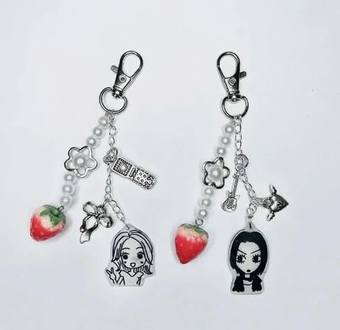 Nana Keychain Anime Cosplay Anime Nana Hachi Y2K Keychains Alloy Cute Props Accessory for Men Women 2pcs in Saudi Arabia