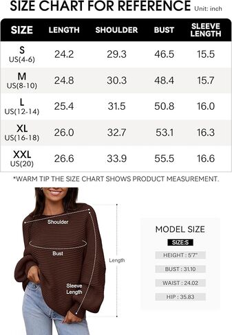 PRETTYGARDEN Womens Sweaters Fall 2024 Long Lantern Sleeve Oversized Sweater Casual Crewneck Loose Ribbed Knit Pullover Tops in Saudi Arabia