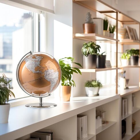 Torre & Tagus Black and Gold Globe for Adults - 8" Rotating Earth Globe Decor on Stand For Home Decor, Office Decoration Desk Globe For Office & Earth Spinning Globe Map Of The World (Black Globe) in Saudi Arabia